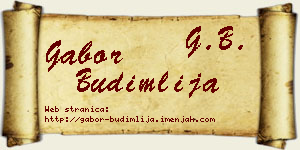 Gabor Budimlija vizit kartica